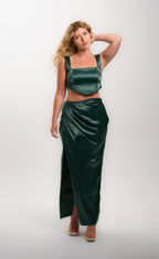 Emerald Satin Top